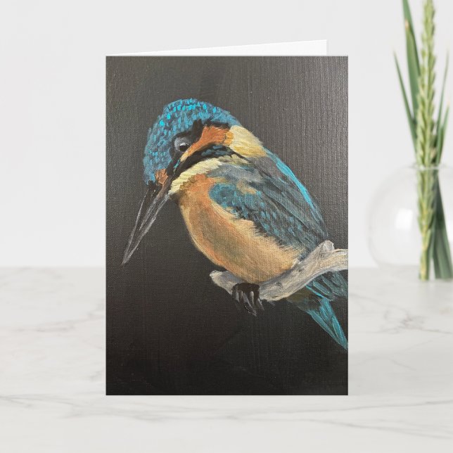 Kingfisher Bird Fine Art Greeting Card Kort (Framsida)