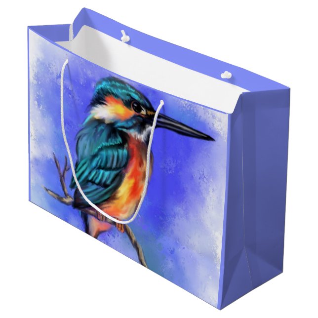 Kingfisher Bird Gift Bag (Framsidan Vinklad)