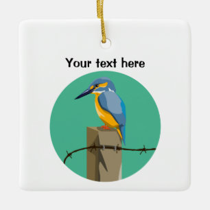 Kingfisher Bird Julgransprydnad Keramik
