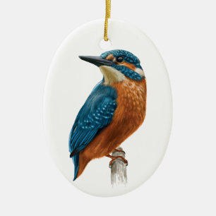Kingfisher Bird Julgransprydnad Keramik