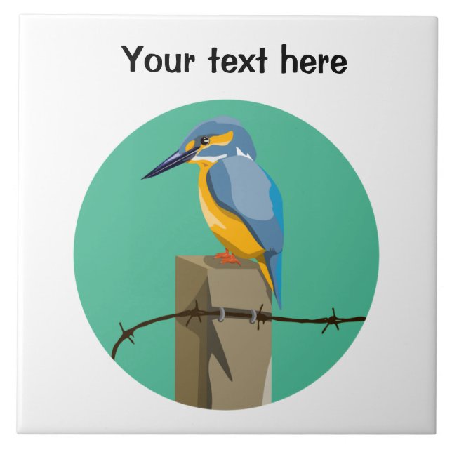 Kingfisher Bird Kakelplatta (Framsidan)