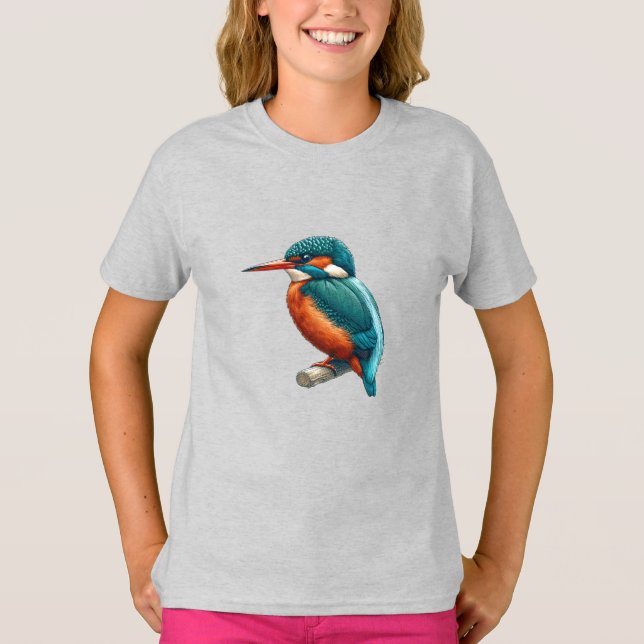 Kingfisher bird Kids Basic T-Shirt (Framsida)