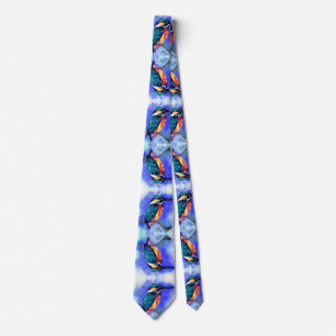 Kingfisher Bird Neck Tie Blue Slips