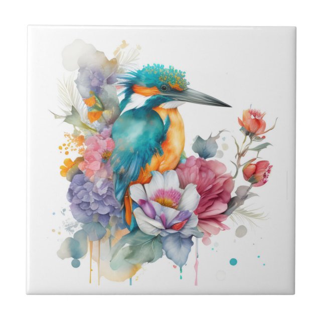 Kingfisher Bird Tile Kakelplatta (Framsidan)