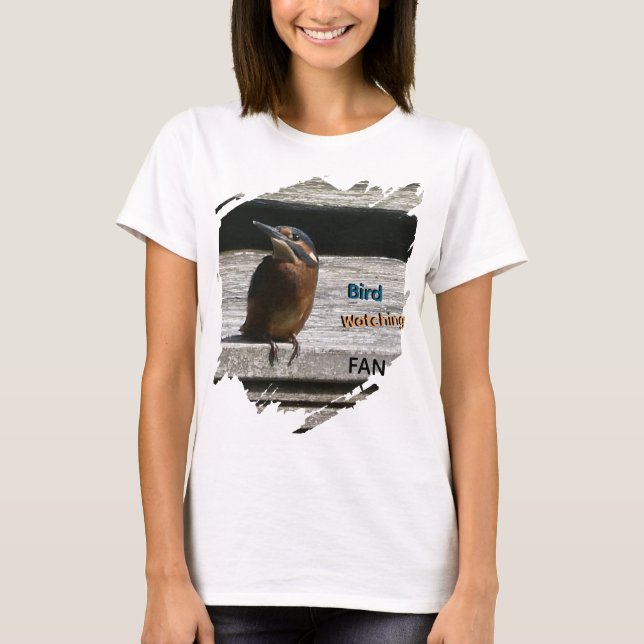 Kingfisher Bird Watching Fläkt T-Shirt (Framsida)