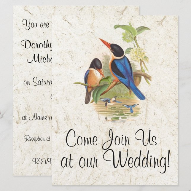 Kingfisher Bird Wildlife Animal Wedding bjudande Inbjudningar (Fram/baksida)