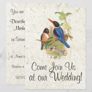 Kingfisher Bird Wildlife Animal Wedding bjudande Inbjudningar