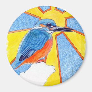 Kingfisher (blå fågel) magnet