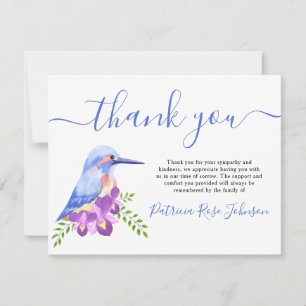 Kingfisher Blue Bird Funeral Tackkort Card Tack Kort