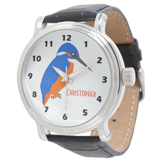 Kingfisher-design Lägg bara till Namn Armbandsur (Vinklad)