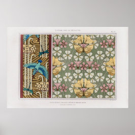 Kingfisher, Dragonflies och Blommar Rush Poster