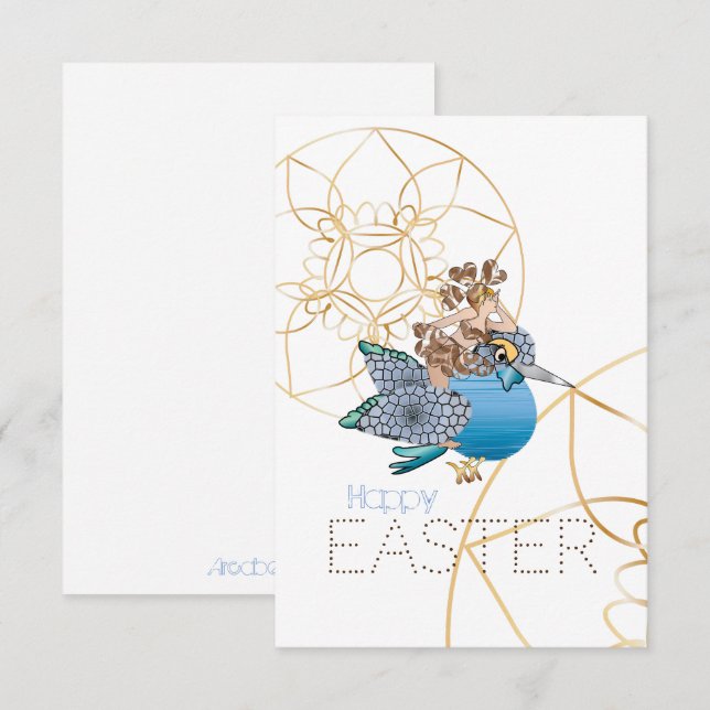 Kingfisher e le Fatine della Buona Pasqua Inbjudningar (Fram/baksida)