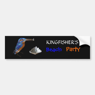 KINGFISHER , Elblått, svart Bildekal