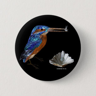 KINGFISHER , Elblått, svart Knapp