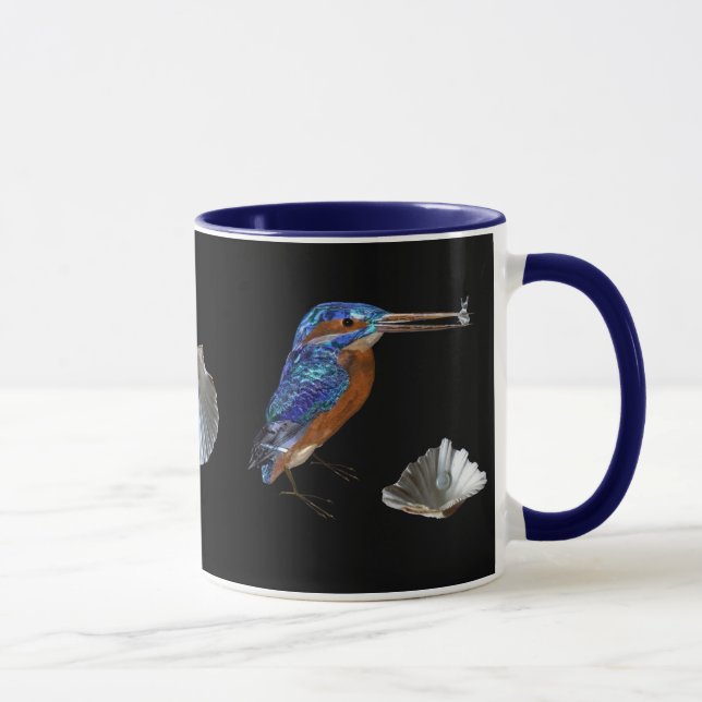 KINGFISHER , Elblått, svart Mugg (Höger)