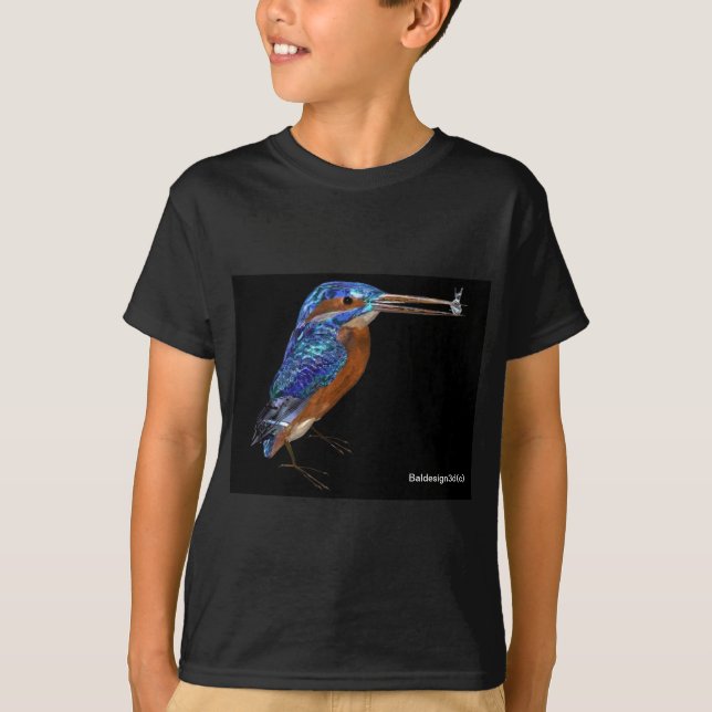 KINGFISHER elektrisk blått, svart Tee Shirt (Framsida)