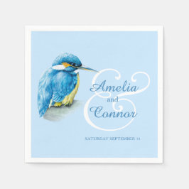 Kingfisher fågelfärgsart personligt bröllp pappersservett