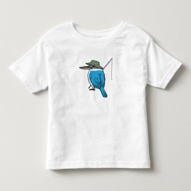 Kingfisher Fishing Fisher Fishing Rod T Shirt (Framsida)