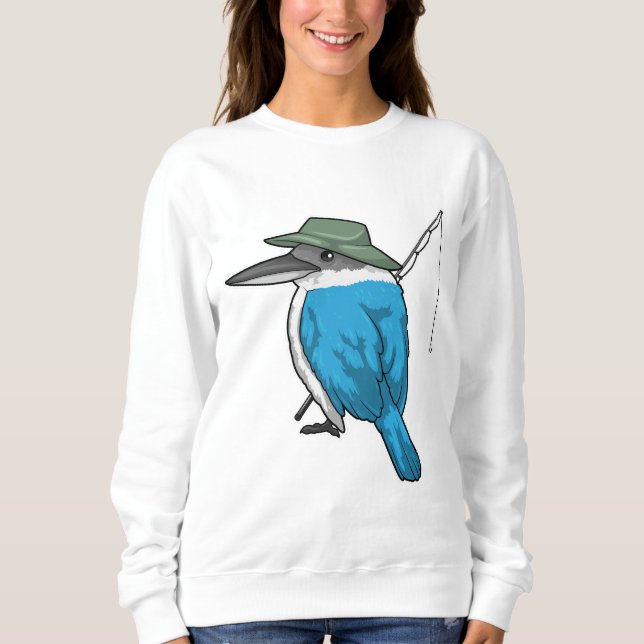 Kingfisher Fishing Fisher Fishing Rod T Shirt (Framsida)