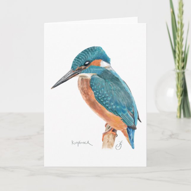Kingfisher Greeting Card Kort (Framsida)