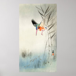 Kingfisher Hunting - Ohara Koson - Vintage Art Poster