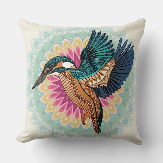 kingfisher mandala kudde (Framsida)