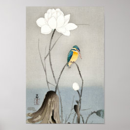 Kingfisher med Lotus Flower - Ohara Koson - 12 Poster