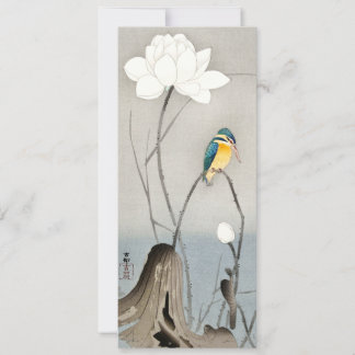 Kingfisher med Lotus Flower - Ohara Koson - kort