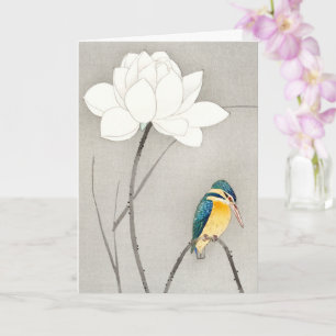 Kingfisher med Lotus Flower Ohara Koson (utvidgad) Kort