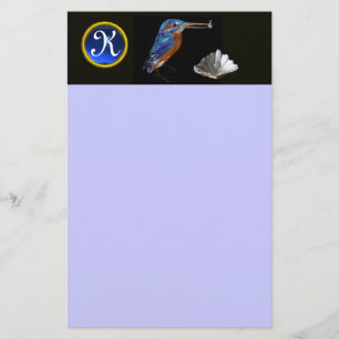 KINGFISHER MONOGRAM, Blue Sapphire, Black Brevpapper