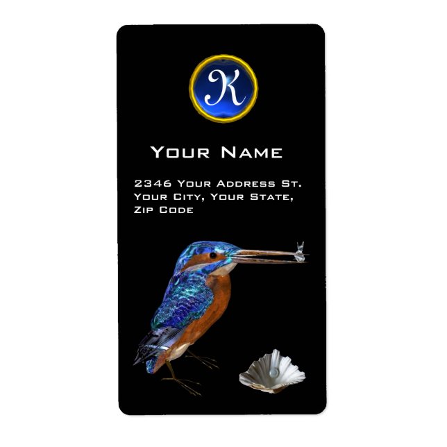 KINGFISHER MONOGRAM , Electrical Blue, Sapphire Fraktsedel (Framsidan)