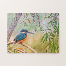 Kingfisher Natural Bird Wildlife Animal Träd Pussel
