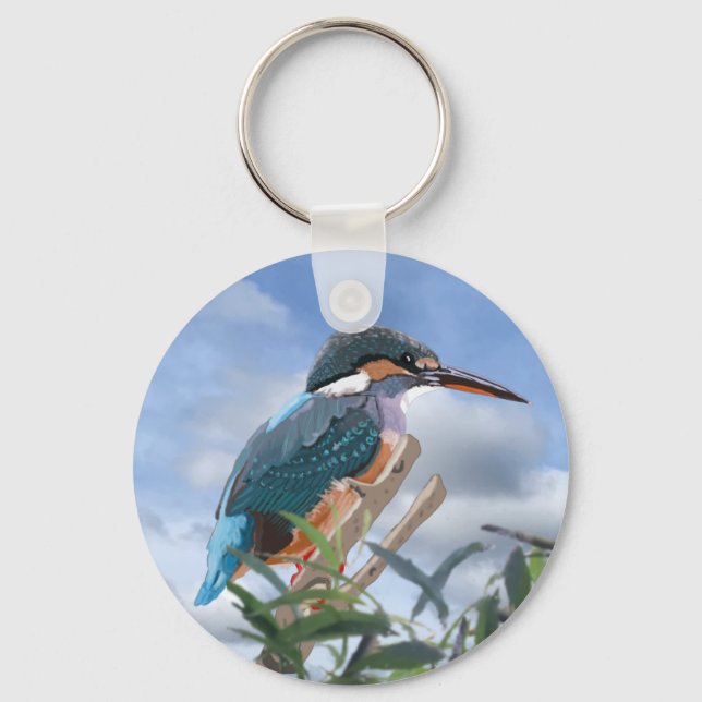 Kingfisher och Willow Keychain Nyckelring (Framsida)