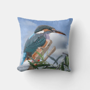 Kingfisher och Willow Reversible Dekorativ kudde