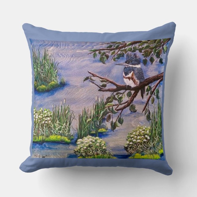 Kingfisher Painting Pillow Kudde (Framsida)