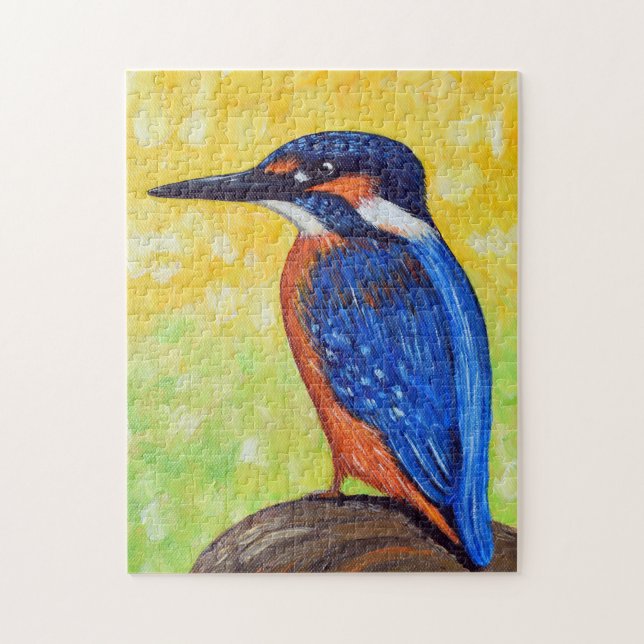 Kingfisher Painting Postcard Pussel (Vertikal)