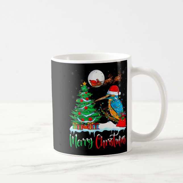 Kingfisher Santa Hat Xmas Tree Merry Christmas Kin Kaffemugg (Höger)