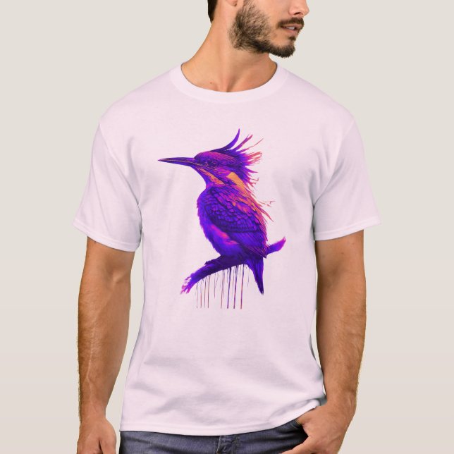 Kingfisher Smart Violet: Högkontrast T Shirt (Framsida)