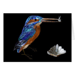 KINGFISHER, svart Hälsningskort