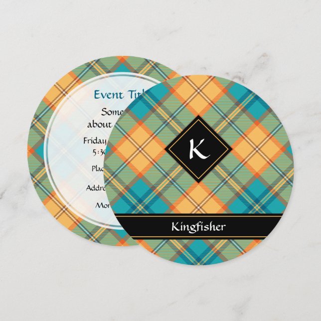 Kingfisher Tartan-inbjudan Inbjudningar (Fram/baksida)