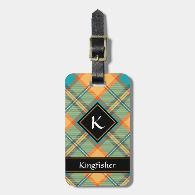 Kingfisher Tartan Luggage Tag Bagagebricka (Vertikal Framsida)