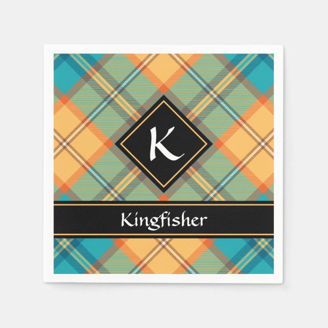 Kingfisher Tartan Napkins Pappersservett (Framsidan)
