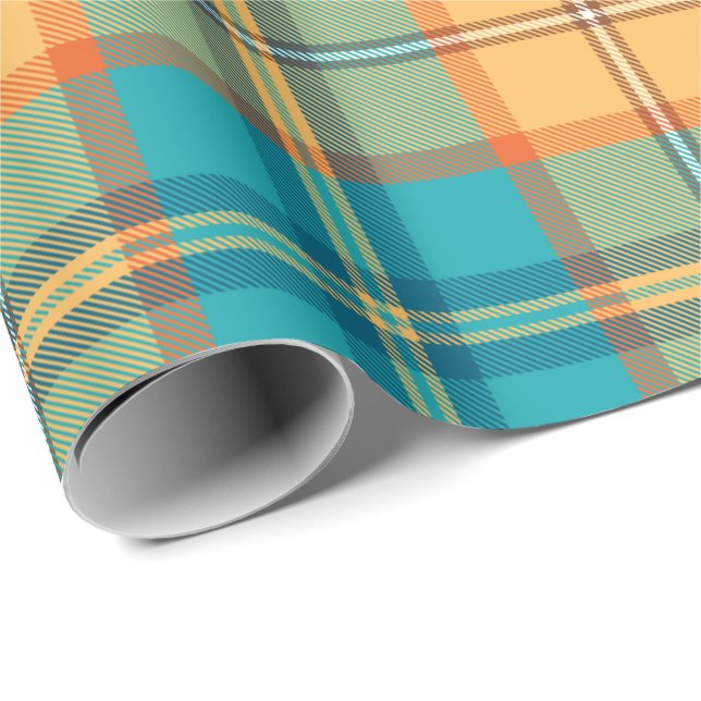 Kingfisher Tartan Wrapping Papper Presentpapper (Rullad Hörn)