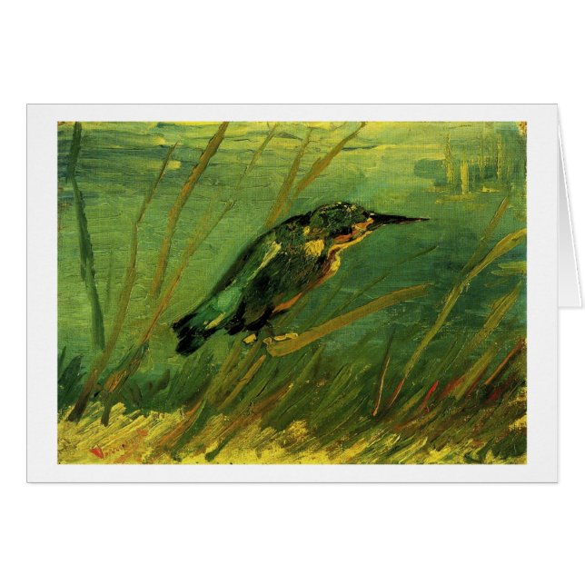 Kingfisher Van Gogh Fine Art Hälsningskort (Framsidan Horizontal)