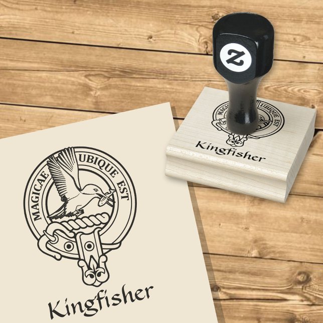 Kingfisher Vapensköld Rubber Frimärke Stämpel (Skapare uppladdad)