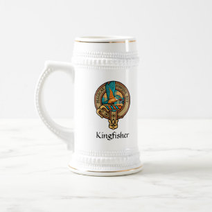 Kingfisher-Vapenskölden över Tartan Beer Stein Sejdel