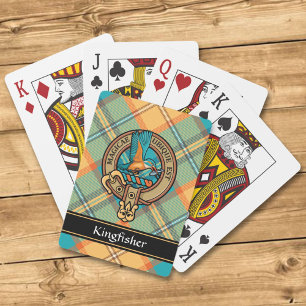 Kingfisher-Vapenskölden över Tartan-spelkort Casinokort