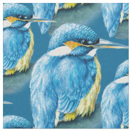 Kingfisher - vattenfärg fågelart art blå väv tyg