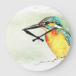 Kingfisher Watching Stor Klocka