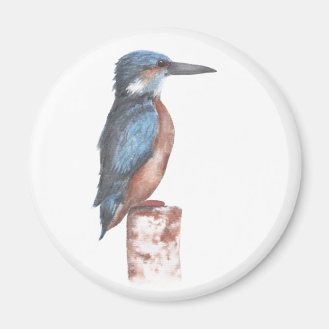 Kingfisher Watercolor Magnet (Framsidan)